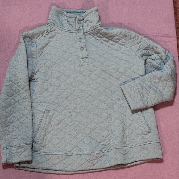 Modern Canvas Quilted Pullover in Light Blue Sz lg - Picture 1 of 4